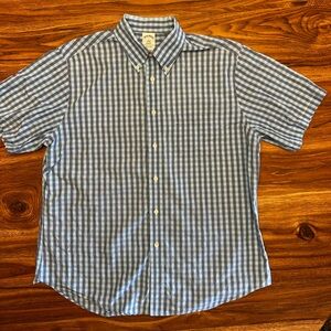 Brooks Brothers Blue and White Gingham Dress Shirt